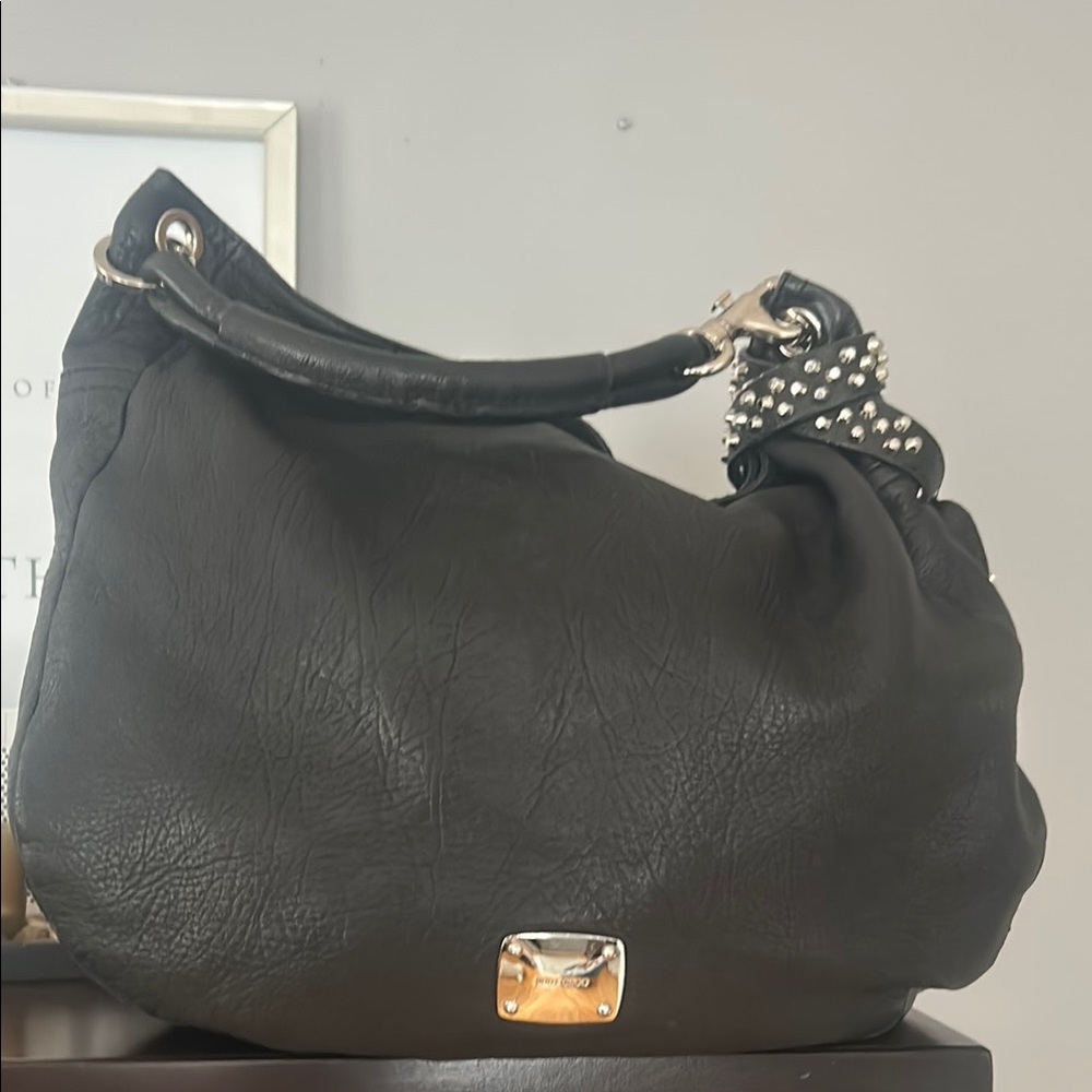 Jimmy Choo Authentic Sky Black Leather Hobo